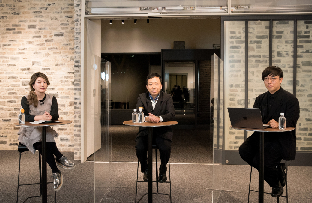 (左から)脳科学者の中野信子さん、歌舞伎俳優の市川猿之助さん、株式会社アマナのタジリケイスケ